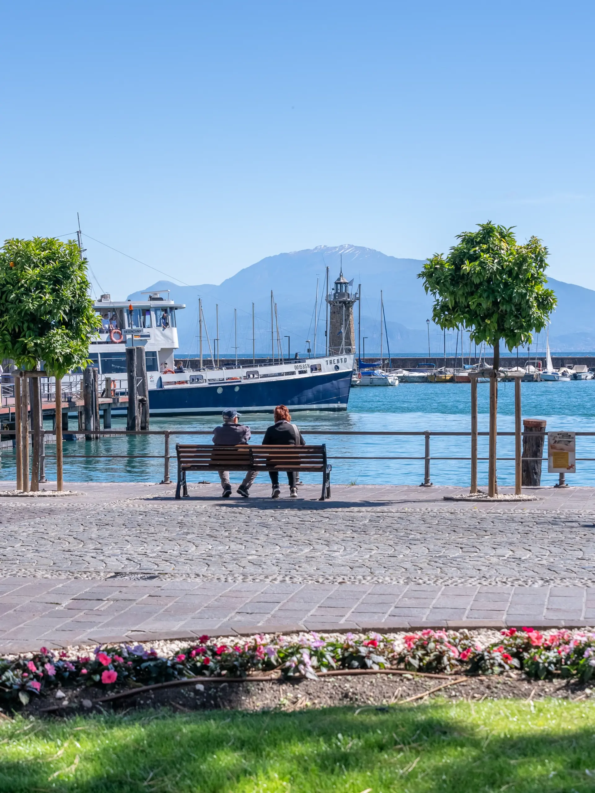 bench on the lakefront by the harbour, Desenzano del Garda