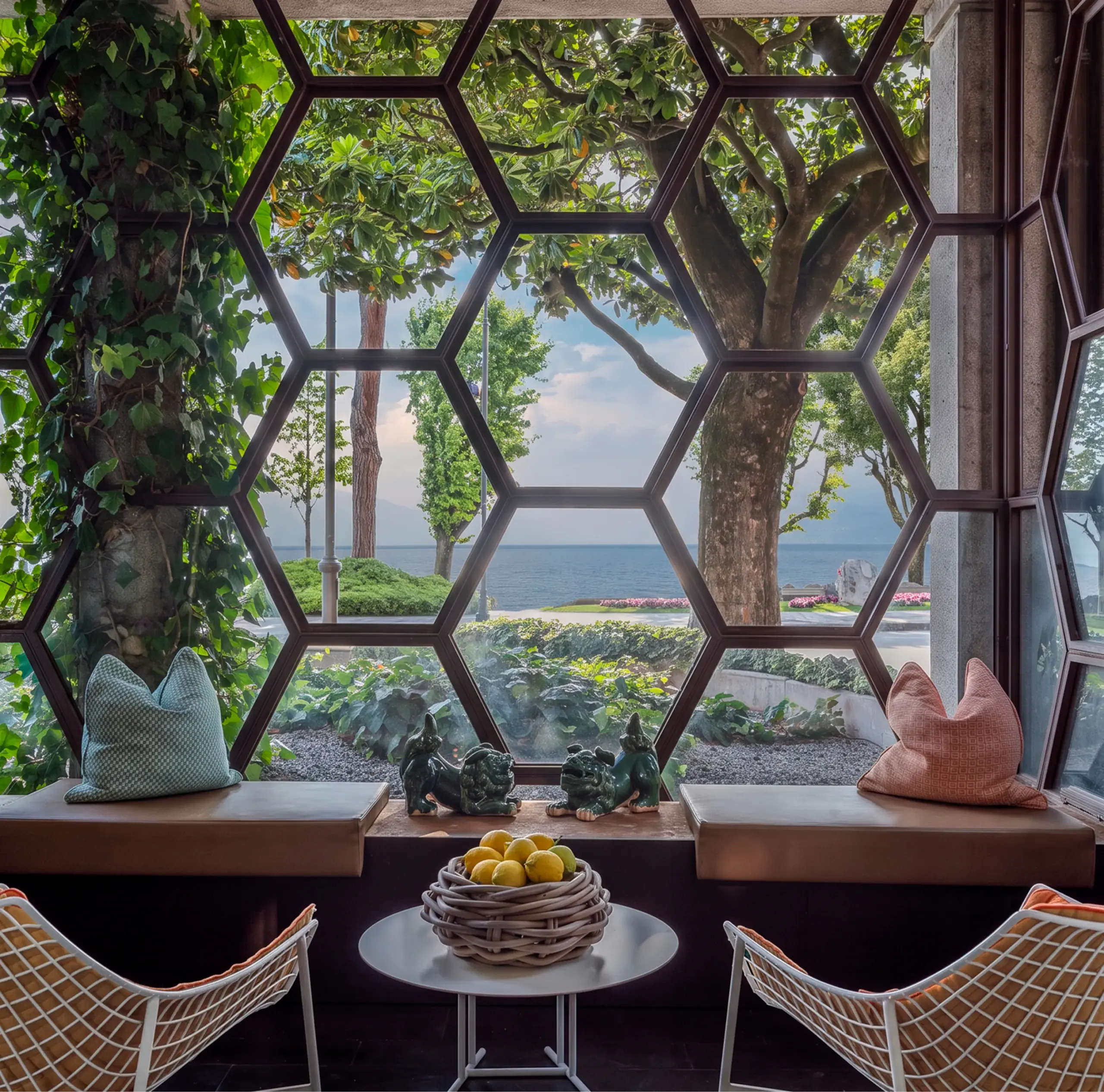 lake view through the window at Park Hotel Desenzano